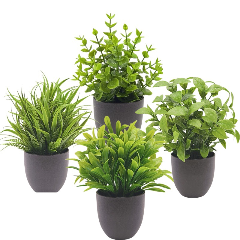 Succulent Set - Bonsai de Planta Verde Simulada, Decoração