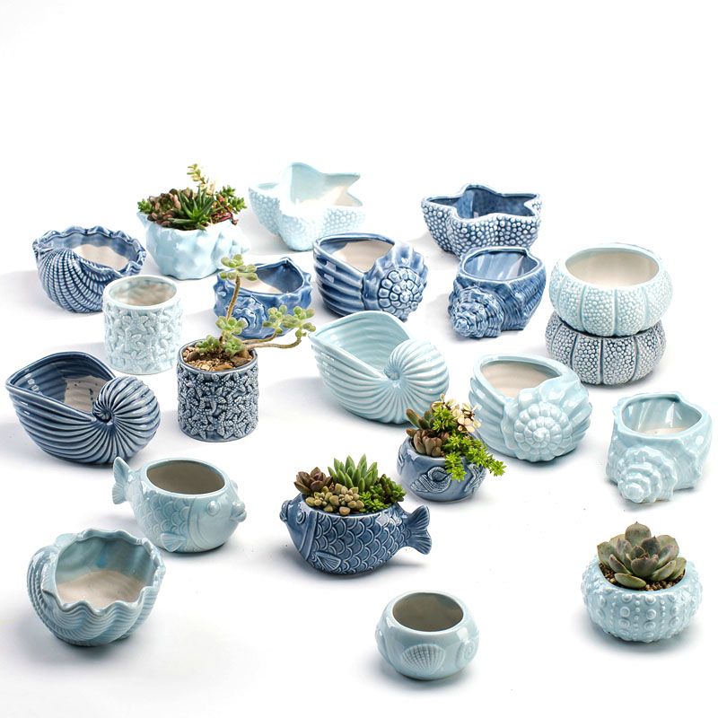 Vaso de Porcelana Azul Estilo  - Snake Plant Ceramic avaliação e preço