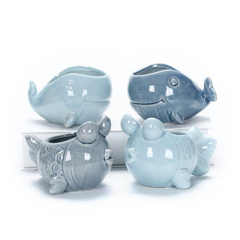 Vaso de Porcelana Azul Estilo  - Snake Plant Ceramic avaliação e preço